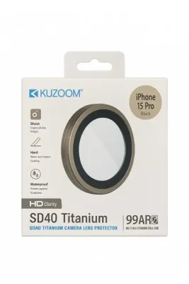 KUZ00M 99AR HD Titanium Camera Lens Protector for iPhone 15 Pro